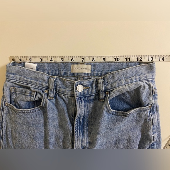 Pacsun Blue jeans Stretch High rise Bootcut Size 27 Raw Hem Faded - Picture 5 of 8